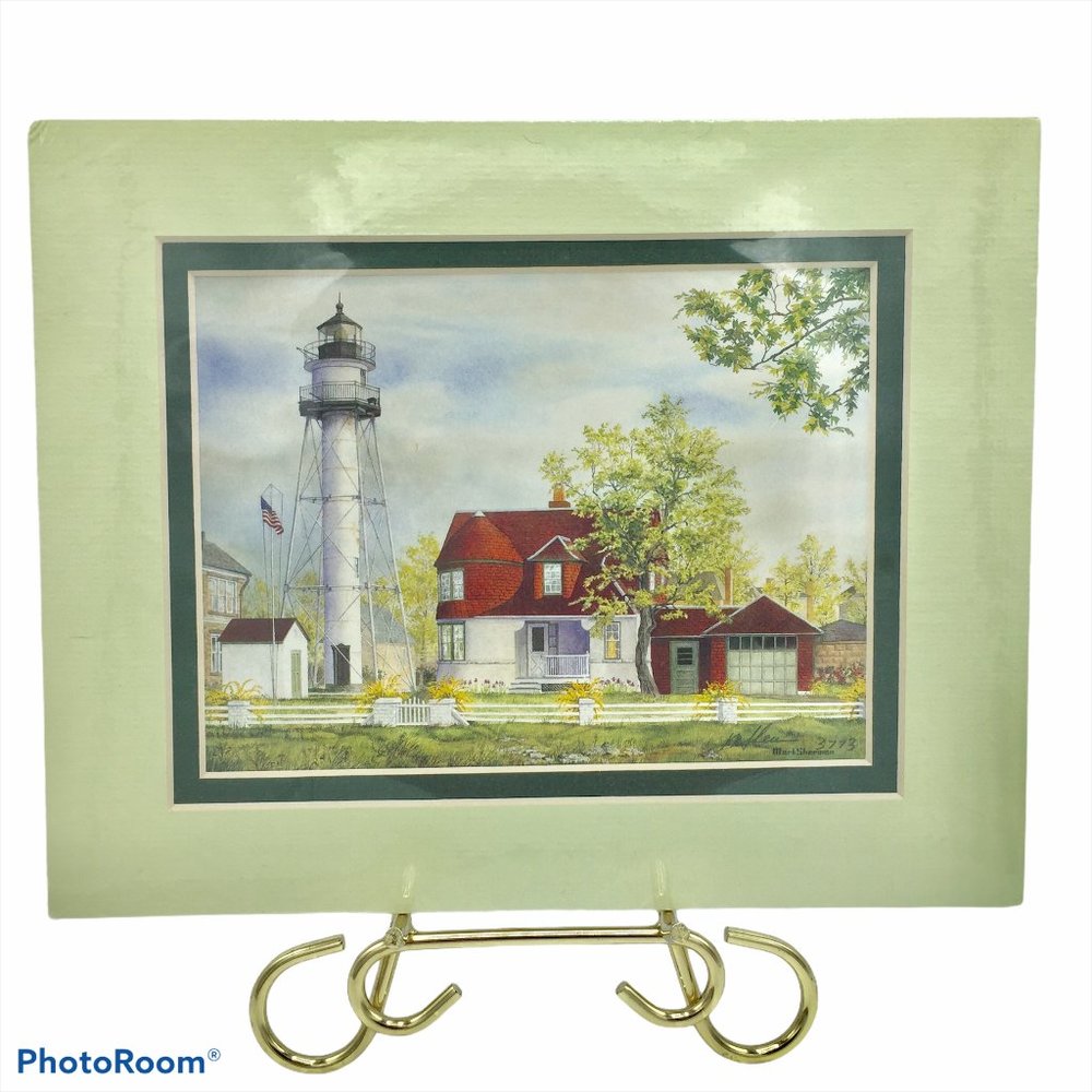 NOS Coney Island Lighthouse NY Mark Sherman 8 x 10 In Watercolor Print